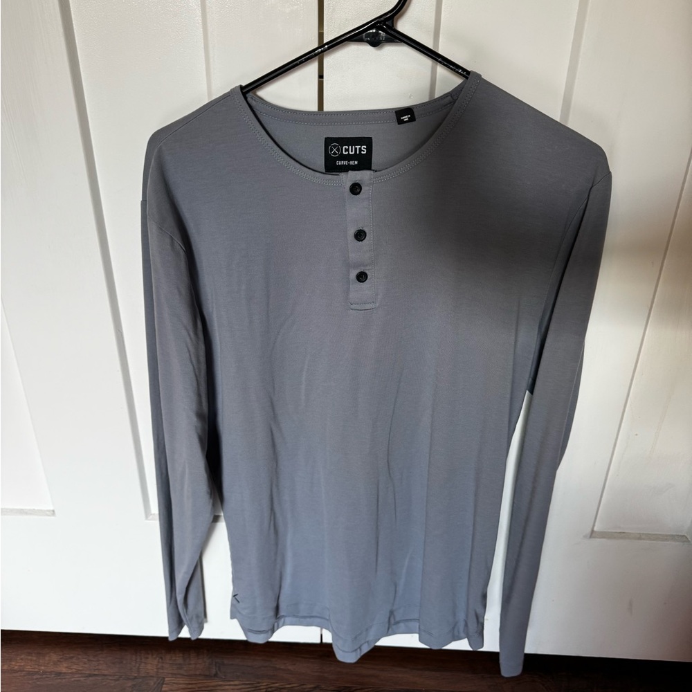 Men's Cuts blue Henley Shirt